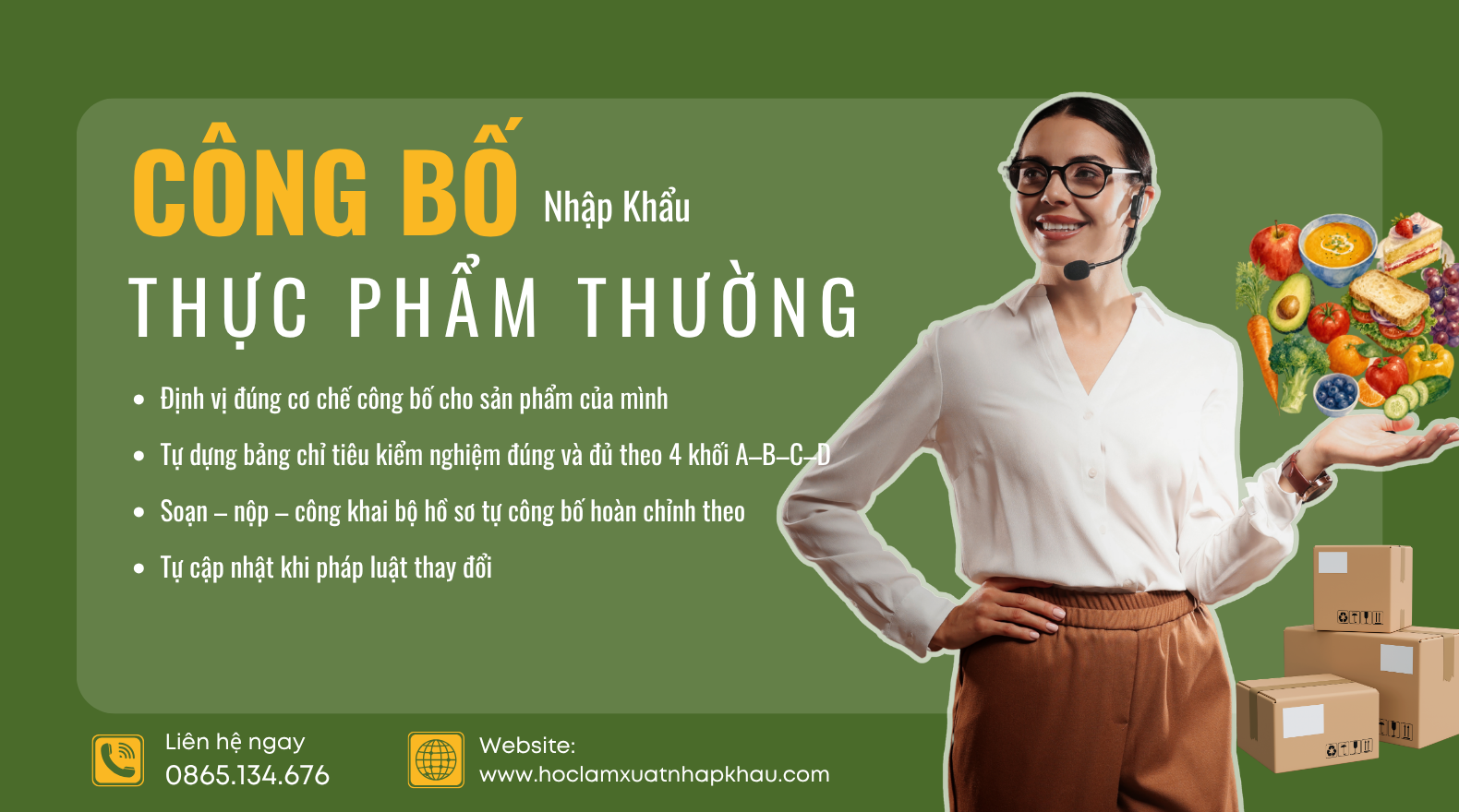 Công bố thực phẩm thường nhập khẩu - Online Course